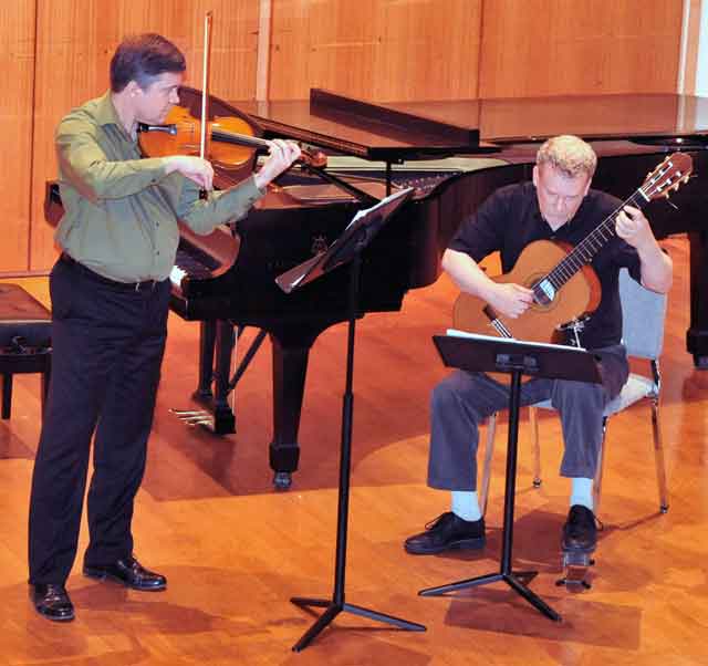 Eric Lawson and Jeff Anvinson performing at Rock Hall, Temple University, Philadelphia, Pennsylvania