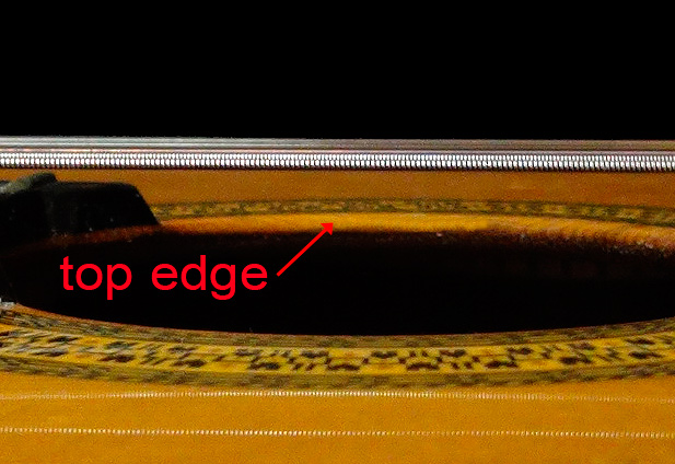 top edge of classical gitar