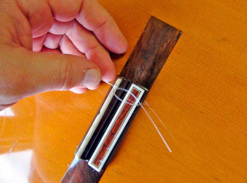 Pass the First String Over and Through Itself