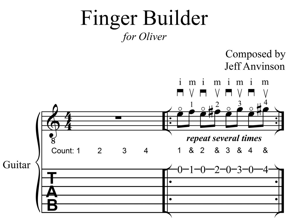 "Finger Builder", an Exercise for Guitarists