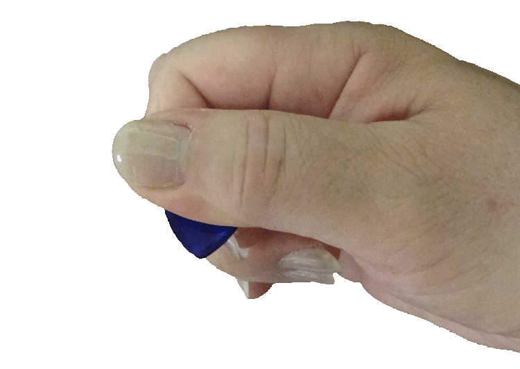 Step Four to Holding a Guitar Pick: Place the Tip Segment of Your Thumb Against the Pick