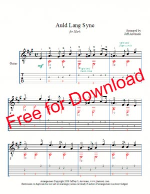Auld Lang Syne for Solo Guitar