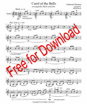 Carol of the Bells Arranged for Solo Guitar