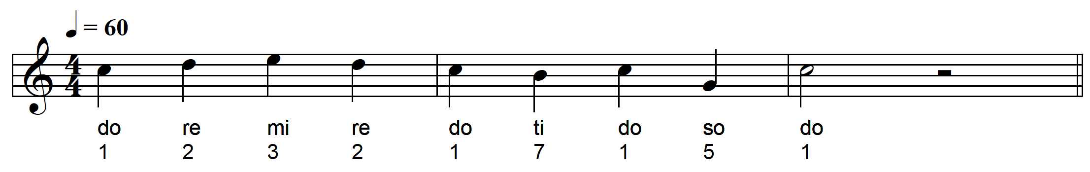 tonicization snippet sight singing major mode